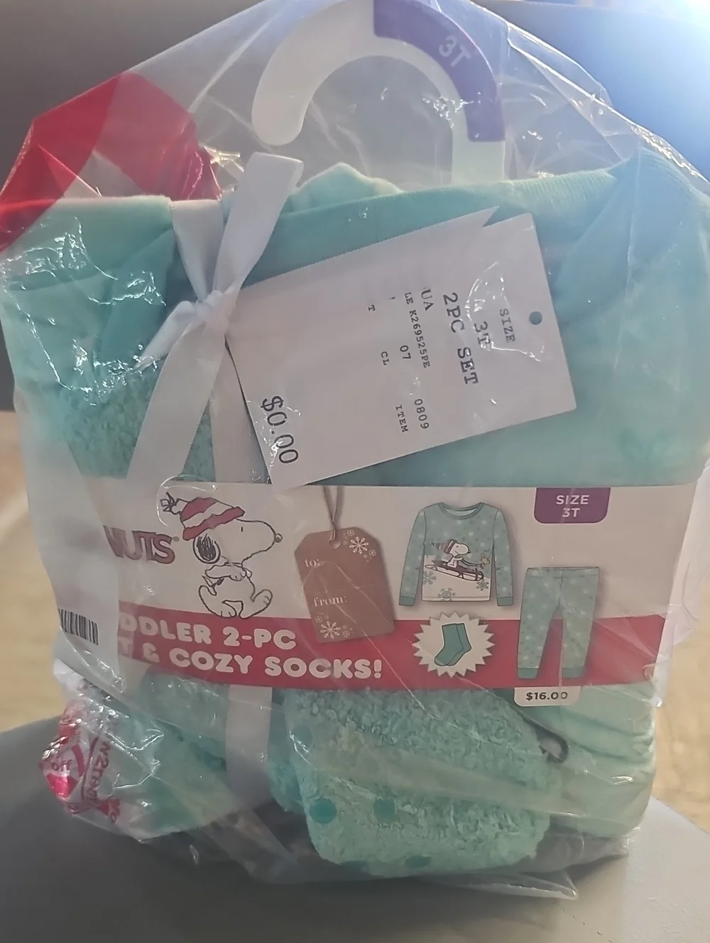 Toddler 2-Piece Cozy Pajama Set with Socks - Mint